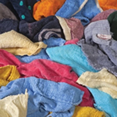 R401 Reclaimed Color Terry Cloth Mix, 14 In L X 14 In W, 25 Lbs