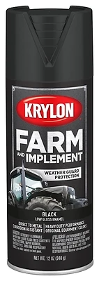 Farm & Implement Low Gloss Black Spray Paint 12 Ounce Aerosol