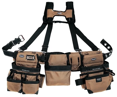 55185-tn 3-bag Framer's Rig, 29 Pockets, 52 In Waist, Tan Poly Fabric