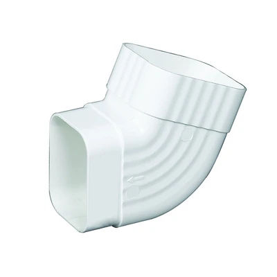 4 In. H X 3 In. W X 5.5 In. L White Vinyl B Gutter Elbow
