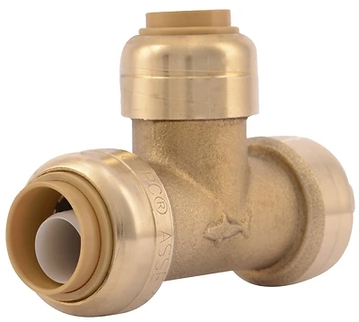 SharkBite U363LFA 1/2 In. Push x 1/2 In. Push Brass Reducing Tee