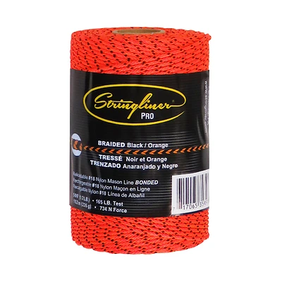 Stringliner SL35491AC Pro Mason's Line Refill, 500 Ft., Black/Orange Braided