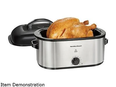 Electric Roaster Oven, Stainless Steel / Black Accents, 22 Qt