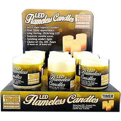 Led Flameless Pillar Candle, 4 In. H, Yellow Vanilla Scent