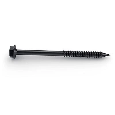 OWT Timber Screws 1/4-in x 3-3/4-in Black Galvanized/Coated Hex-Head Interior/Exterior Structural Wood Screws (25-Count)