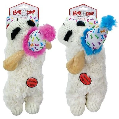 10.5 In. Polyester Lamb Chop Dog Toy With Birthday Hat, Assorted Colors, 1 Pk