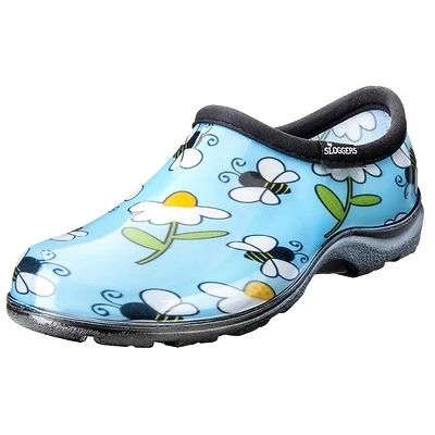 Women's Waterproof Garden Shoes 7 Us Blue Bee Print With Comfort Insoles