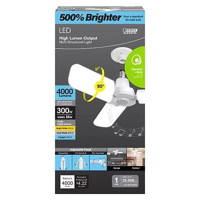 Feit Electric BTADJ40003CCTLED LED Light with Speaker, 300W Equivalent, E26