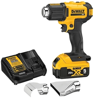 20v Max Cordless Heat Gun Kit With 5ah Battery And Nozzle Attachments