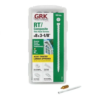 Rt Composite No. 8 X 3-1/8 In. L Star Coated Trim Screws 100 Pk