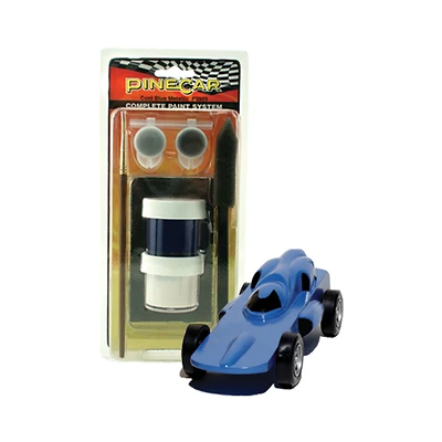 Pinecar Complete Paint System 7 Piece Set - Cool Blue Metallic Finish