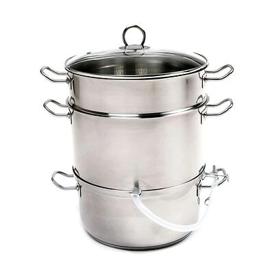 Stainless Steel Manual Steamer And Juicer - Versatile Kitchen Tool