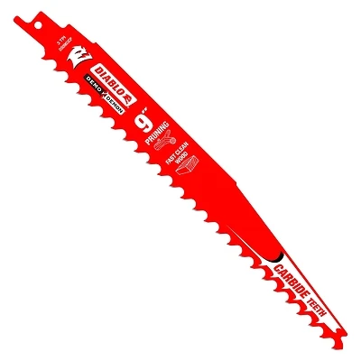 Diablo Demo Demon DS0903CP10 Reciprocating Saw Blade, Applicable Materials: Clean Wood, 1 in W, 9 in L, 3 TPI, 10/PK