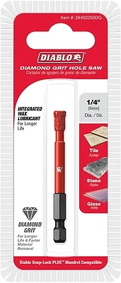 Diamond Grit Hole Saw, 1/4-In.