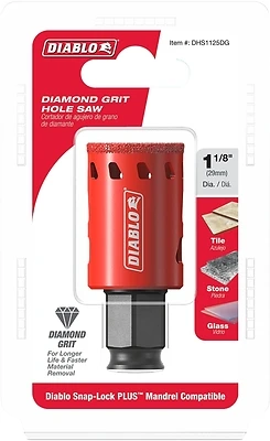 Diamond Grit Hole Saw, 1-1/8-In.