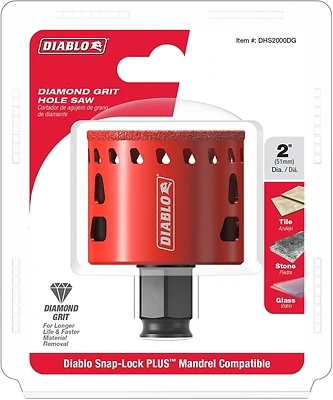 Diamond Grit Hole Saw, 2-In.