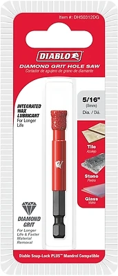 Diamond Grit Hole Saw, 5/16-In.