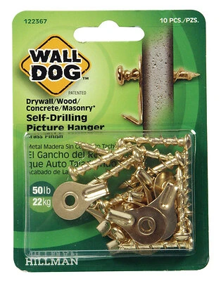 Hillman Brass Self-Drilling Picture Hangers