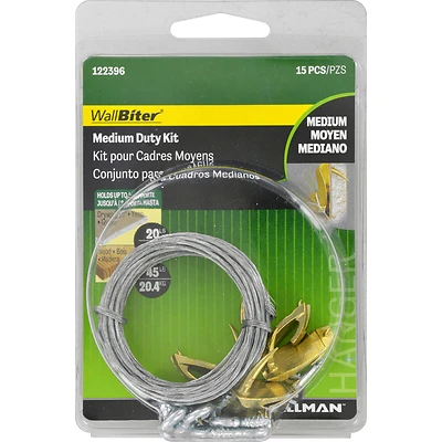 Wall Biter Picture Hanging Kit, Medium-Duty