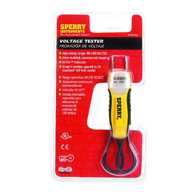 Gardner Bender ET6102 Voltage Tester, 80-250 VAC/DC, Pocket Clip