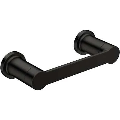 Rinza Wall Mount Pivoting Toilet Paper Holder, Matte Black, Model Y1108bl