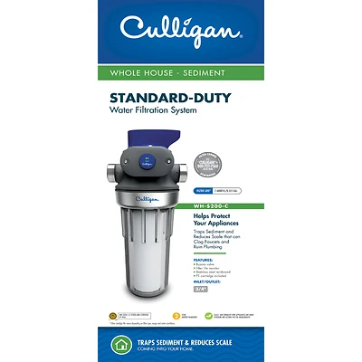 Culligan WH-S200-C Whole House Sediment Water Filter, 3/4 In., 4 GPM