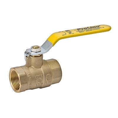 Full-Port Ball Valve, Forged Brass, Female Pipe Thread, 1-1/2 In.