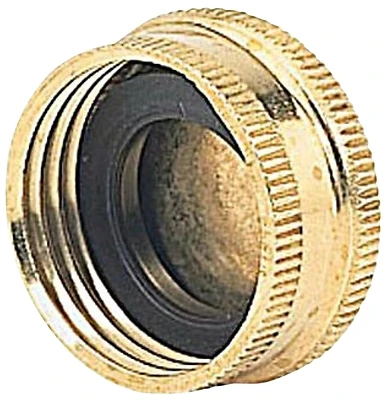 Gilmour 805034-1001 Brass Hose Cap with Washer, 2-Pack
