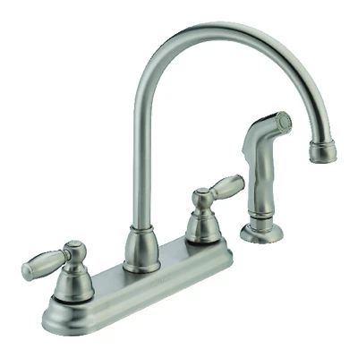 Peerless Claymore P299575LF-SS Kitchen Faucet, 2-Handle, Stainless Steel, Side Spray