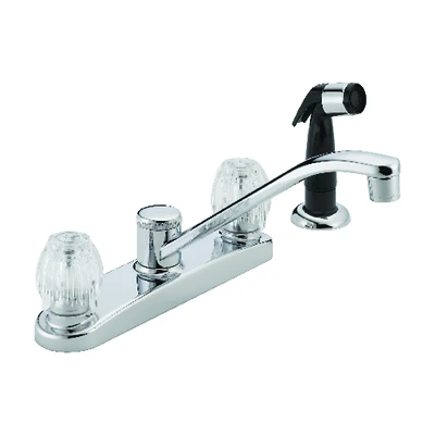 Peerless P225LF Chrome Kitchen Faucet, 2-Handle, Side Spray