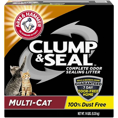 Cat Litter, Multi-Cat Clump & Seal, 14 Lbs.