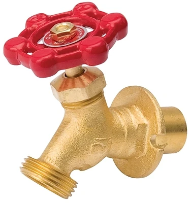 Sillcock, Solder, Brass, 1/2 & 3/4 x 3/4 In. Hose