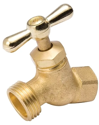 Hose Bibb, Straight, No-Kink, Brass, 1/2 FP x 3/4 In. Hose