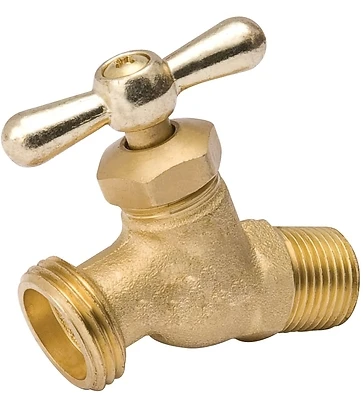Hose Bibb, Straight, No-Kink, Brass, 1/2 MP x 1/2 In. Internal Solder