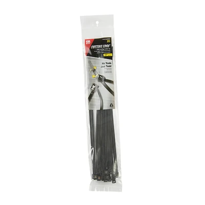 Gardner Bender 45-311UVBSC Cable Tie, 3 in Max Bundle Dia, Double-Lock Locking, 6/6 Nylon, Black, 11 in L, 20/BAG