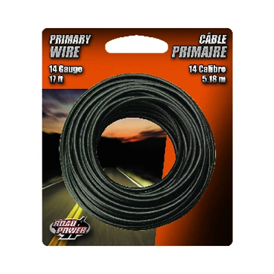 Road Power 55667133 Primary Wire, Black, 14-Gauge, 17 Ft.