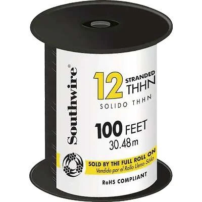 Simpull 100 Ft. 12 Awg Stranded Black Thhn Electrical Wire
