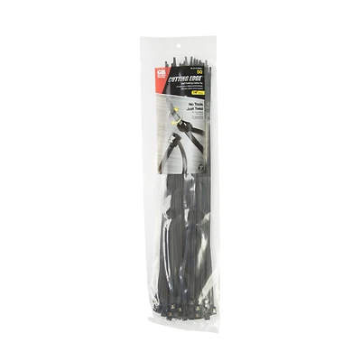Gardner Bender 46-314UVBSC Cable Tie, 0.3 in Max Bundle Dia, Double-Lock Locking, 6/6 Nylon, Black, 14 in L