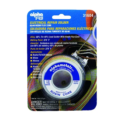 Alpha Fry - Leaded Electrical Solder, 3-oz., .062-Diameter