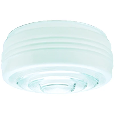 Drum Light Globe, White With Clear Lens, 10-In.