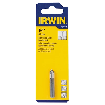 Irwin 1877714 1/4 In. High Speed Steel Countersink, 82° Tip, 1-17/32 In. OAL