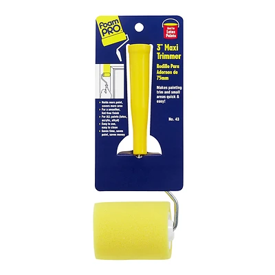 Foam Maxi Trim Paint Roller Cover & Frame, 3 x 3/8-In. Nap