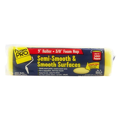 9 In. X 3/8 In. Foam Roller Cover For Smooth Surfaces - 1 Pk