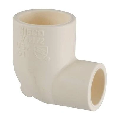 CPVC Reducing Pipe Elbow, 90 Degree, 3/4 x 1/2 In.