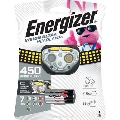 Energizer HDE32E LED Headlamp, 400 Lumens, AAA Battery