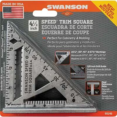 Swanson S0145 Speed Trim Square, 4.5 In. Aluminum