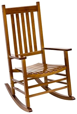 Porch Rocking Chair, Mission-Style Wood, Natural