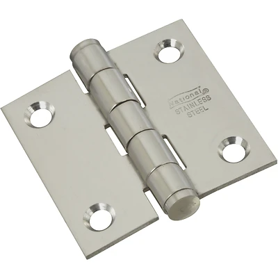National Hardware N276-964 Stainless Steel Square Corner Door Hinge, 2 In., 2 Pack