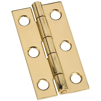 National Hardware N211-235 Narrow Hinge, Brass, 2 x 1 In., 2-Pk.