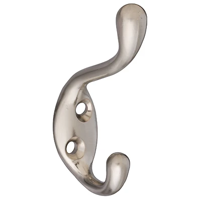 National Hardware N331-009 Coat and Hat Hook, Satin Nickel, 75 Lb Capacity